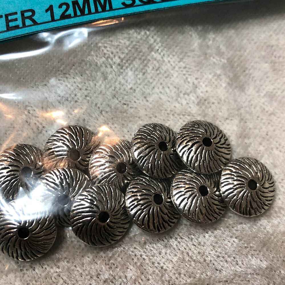 Pewter 12mm Squash Beads