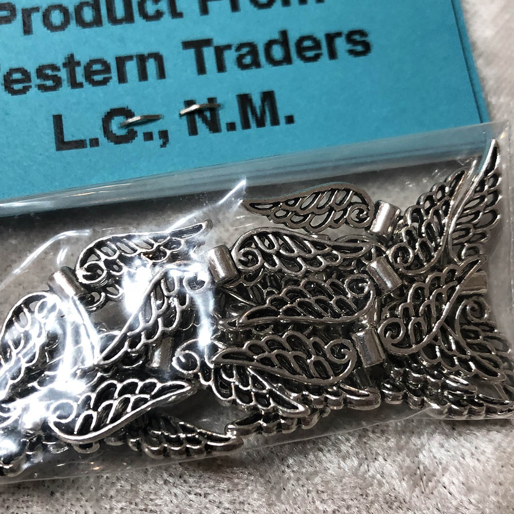 Pewter Small Paired Lace Wing Beads