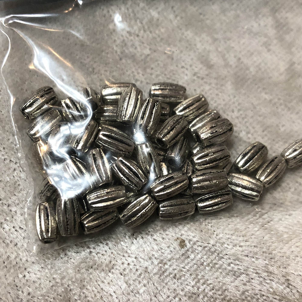 Pewter 4x6mm Fluted Melon Beads