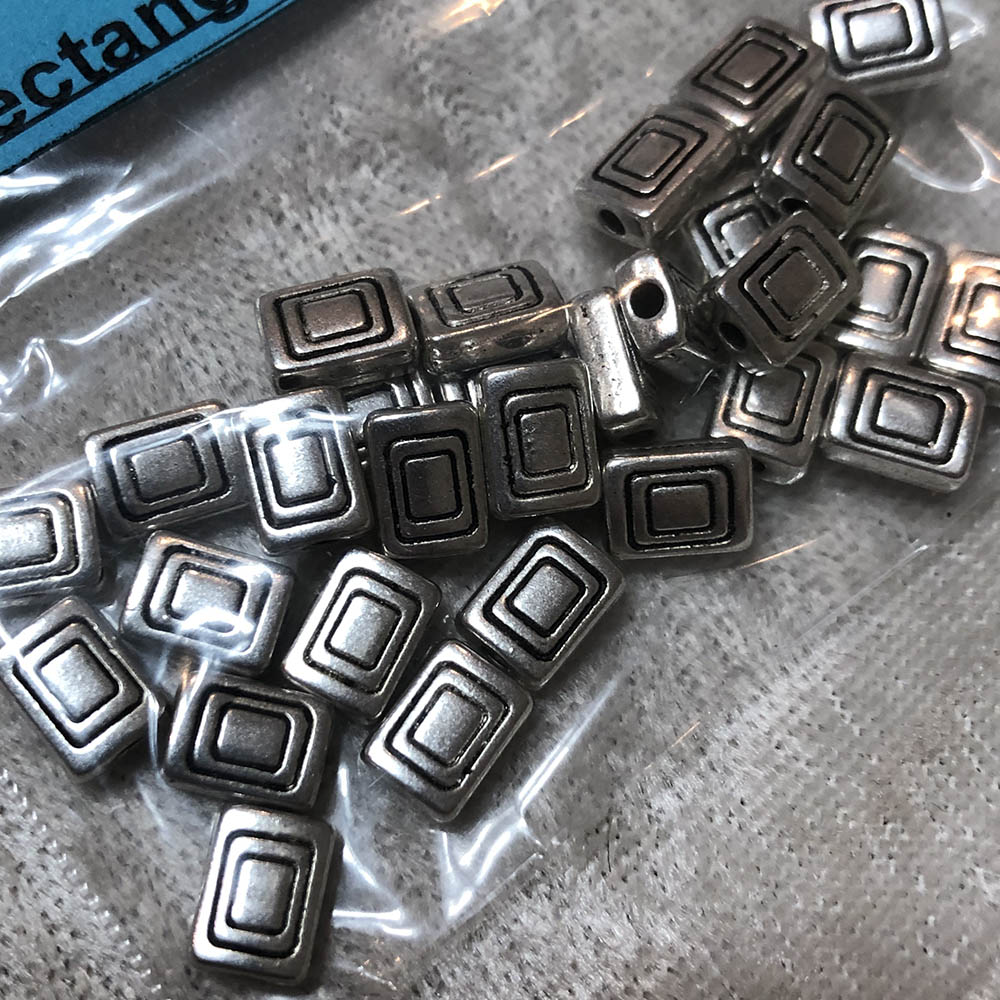 Pewter Rectangle in a Rectangle Beads