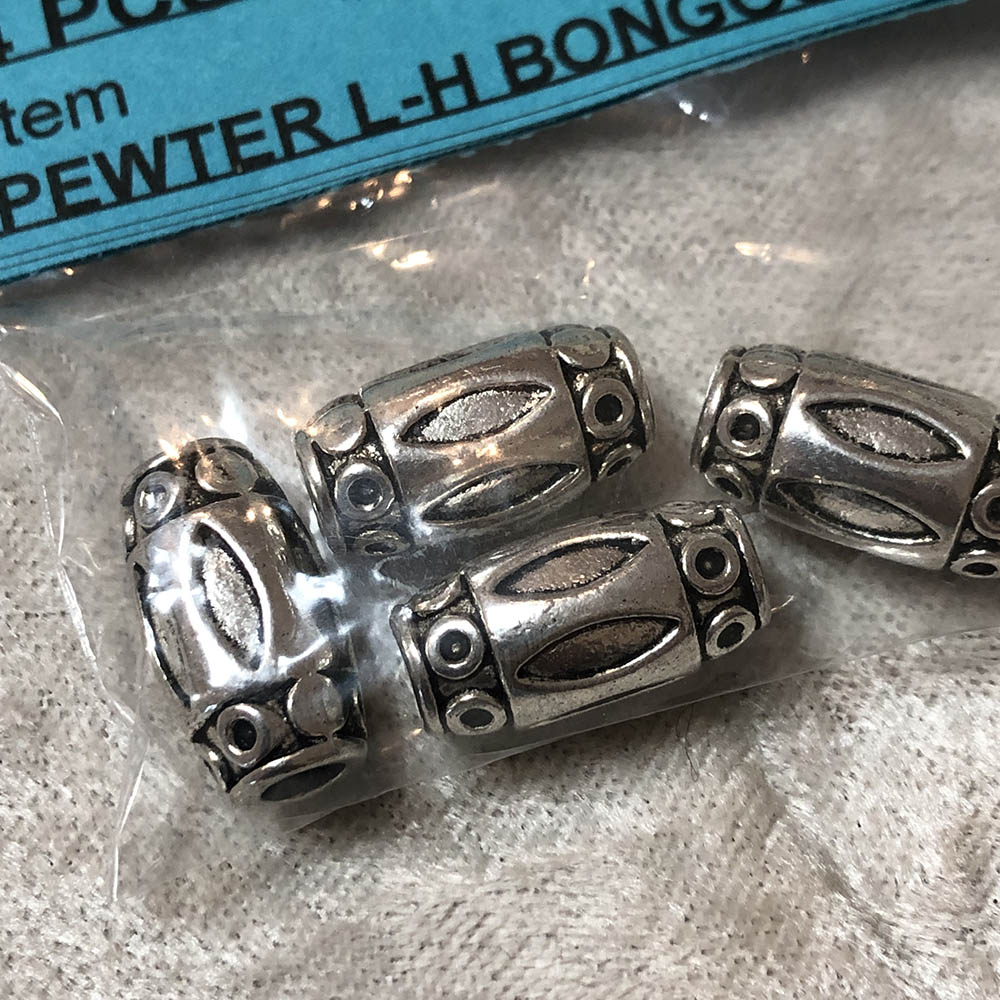 Pewter Large Hole Bongo Beads