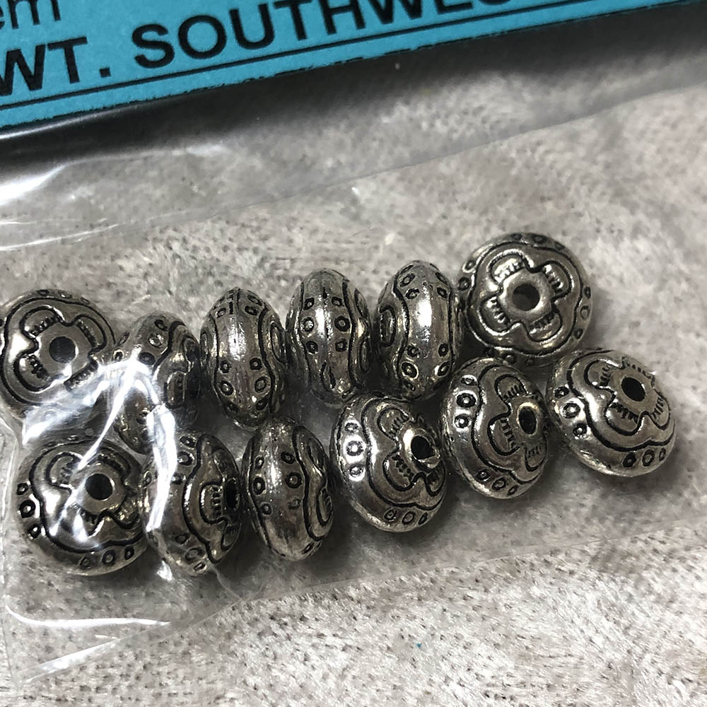 Pewter Southwest Rondel Beads