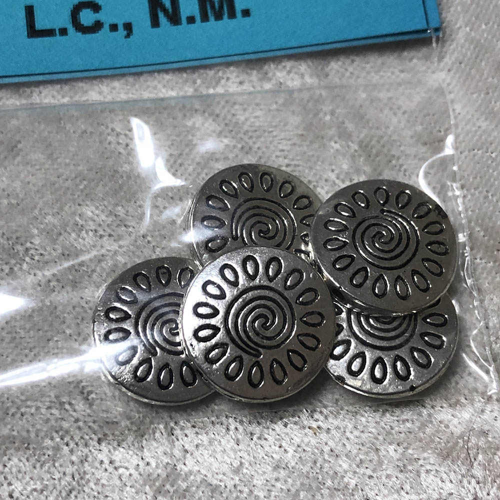 Pewter Rain Disc Beads