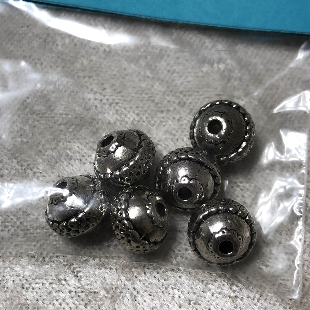 Pewter Bouncy Ball Beads