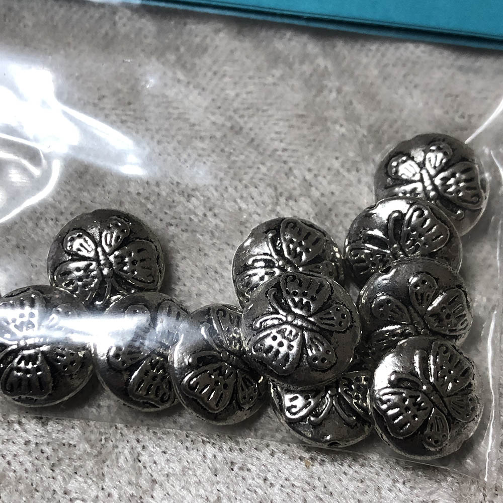 Pewter Butterfly Disc Beads