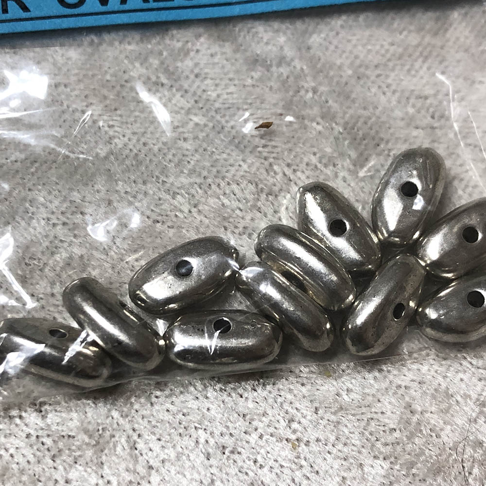 Pewter Oval Beads