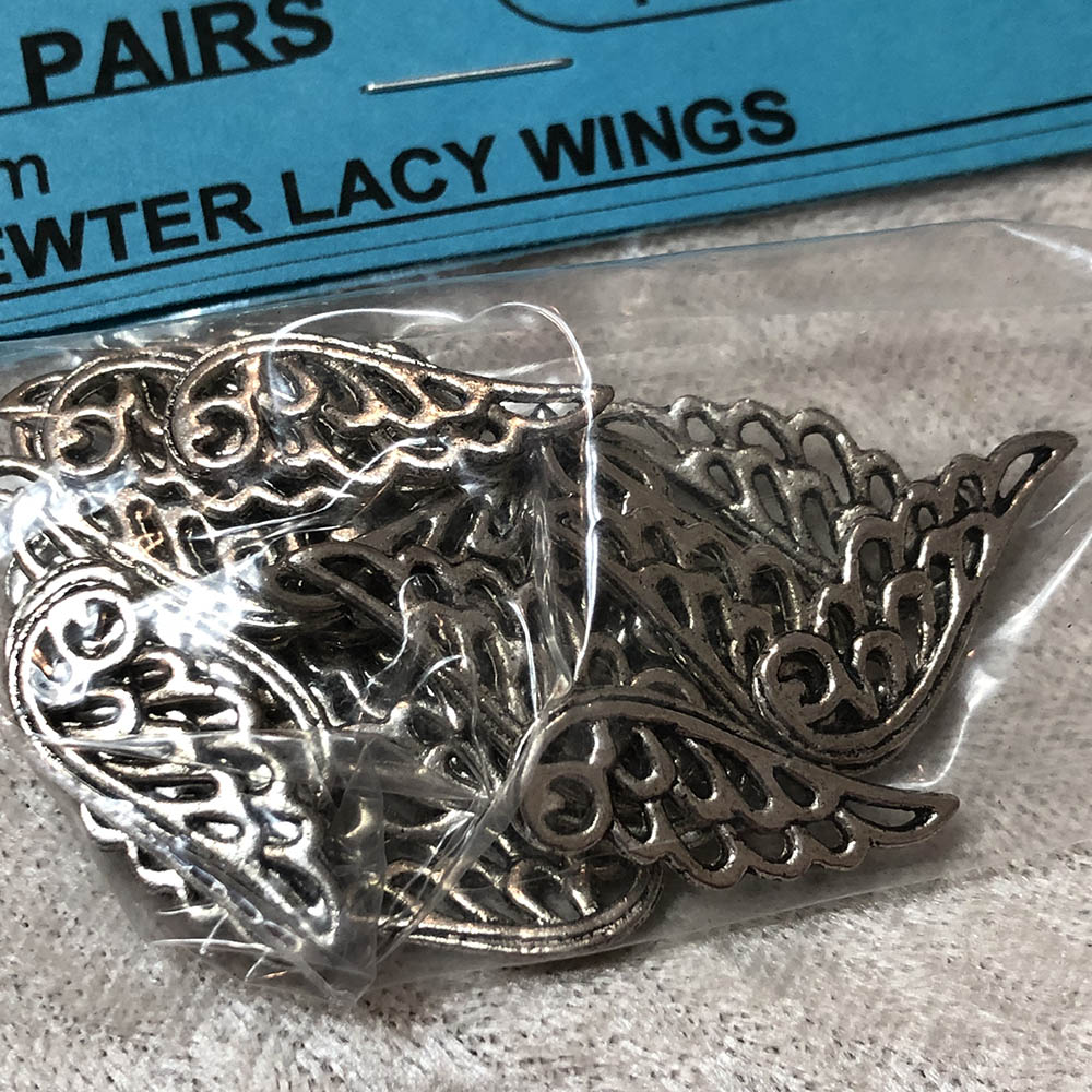 Pewter Lacy Wings Charms