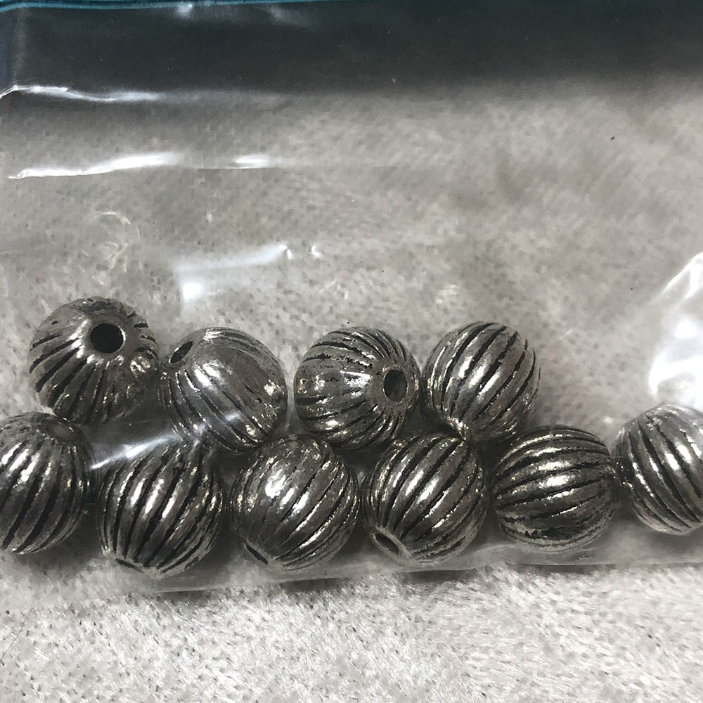 Pewter 10mm Fluted Beads