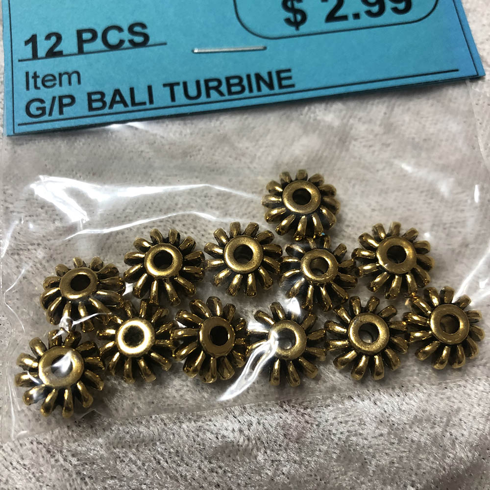 Gold Plated Bali Turbine Beads