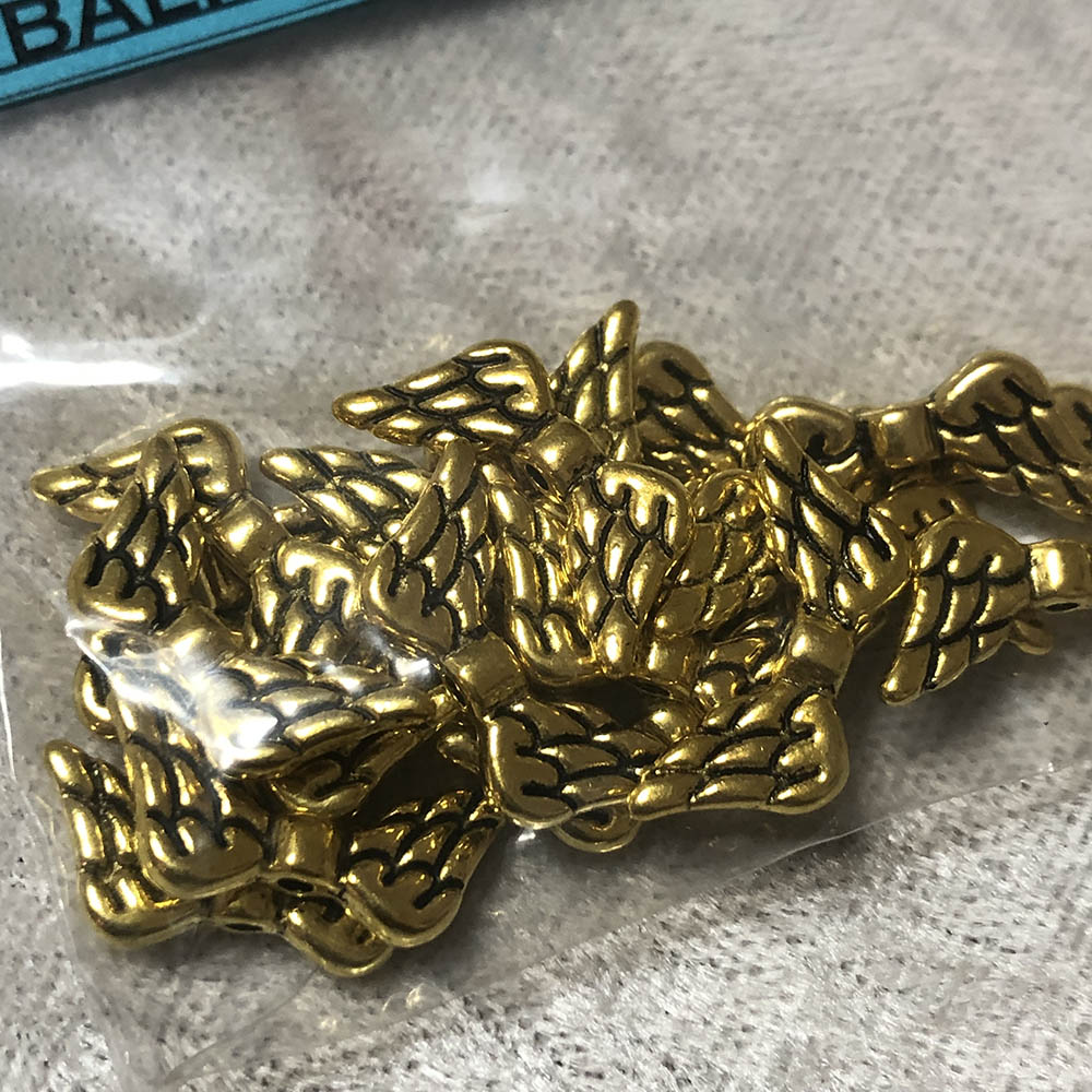 Gold Plated Bali Angel Wing Beads