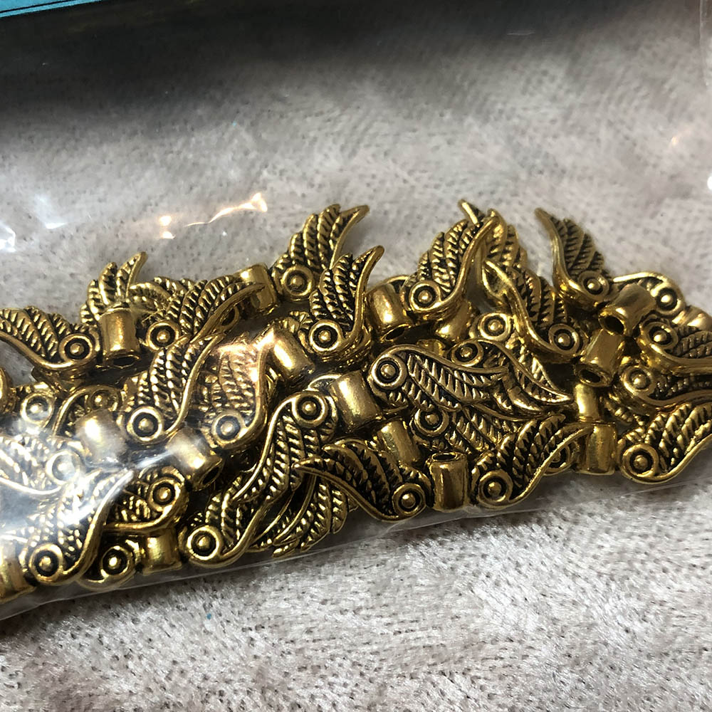 Gold Plated Bali Detailed Wing Beads