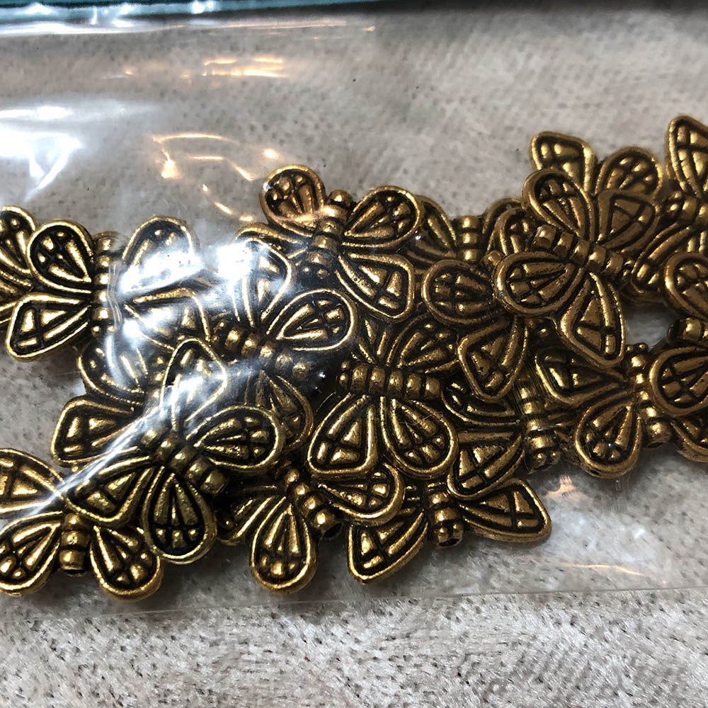 Gold Plated Bali Butterfly Beads