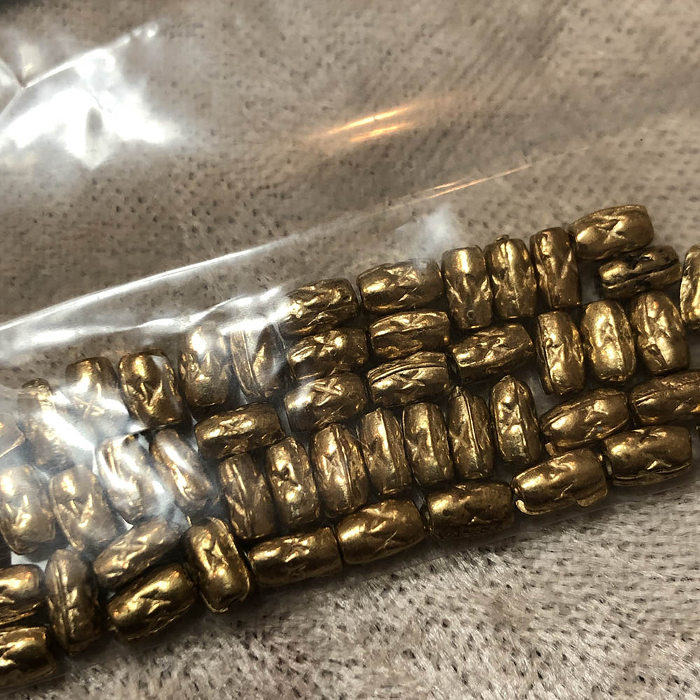 Gold Plated Small Log Beads