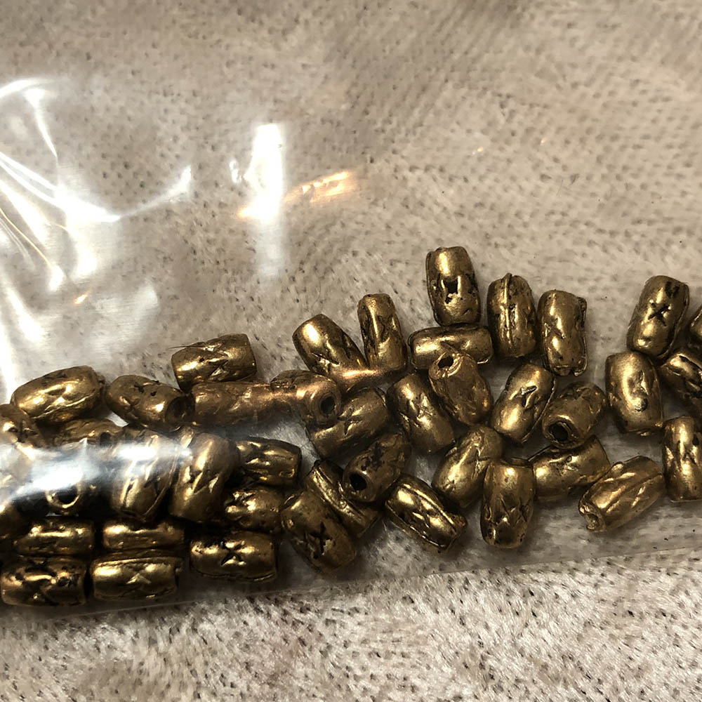 Gold Plated Bali Small Log Beads