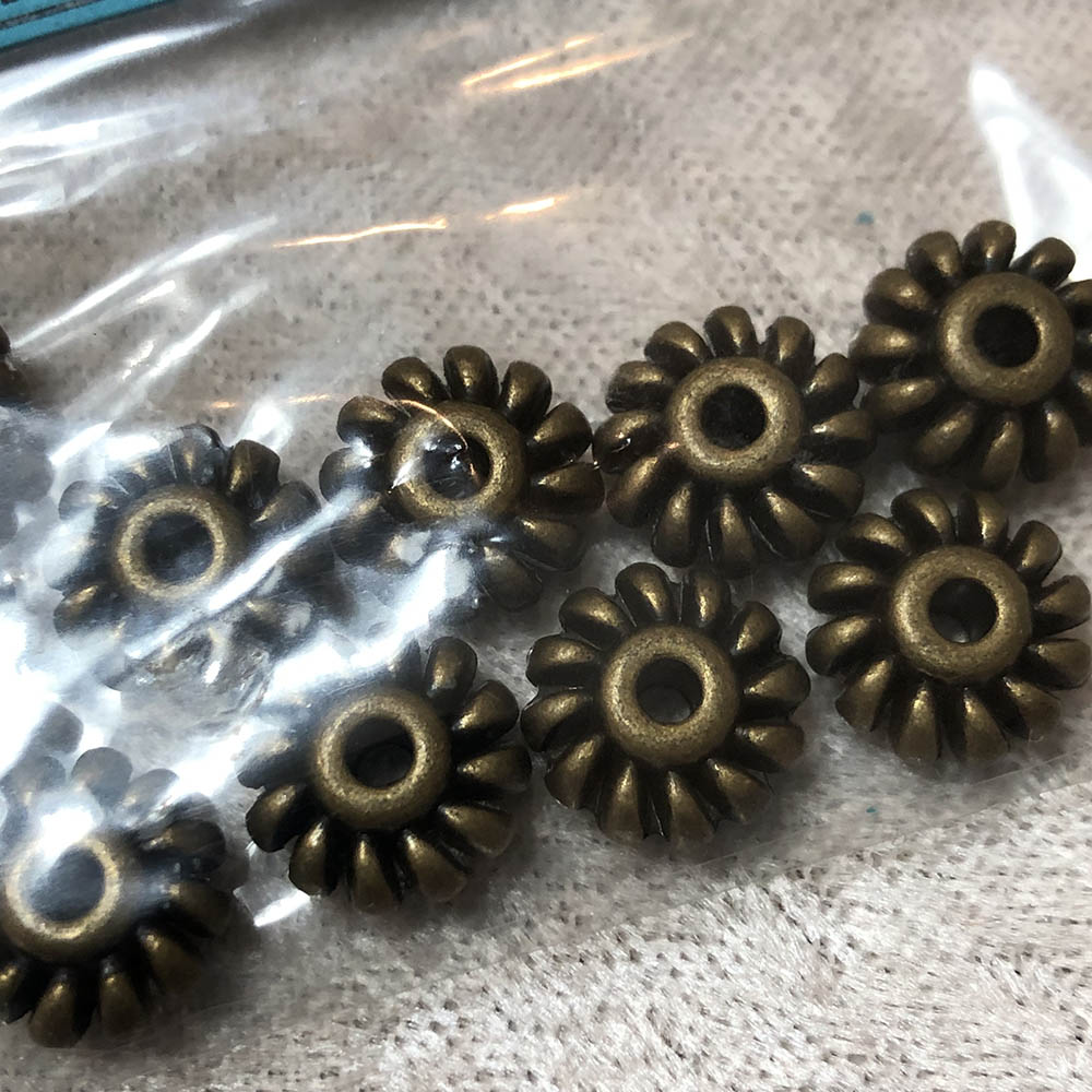 Antique Brass Turbine Beads