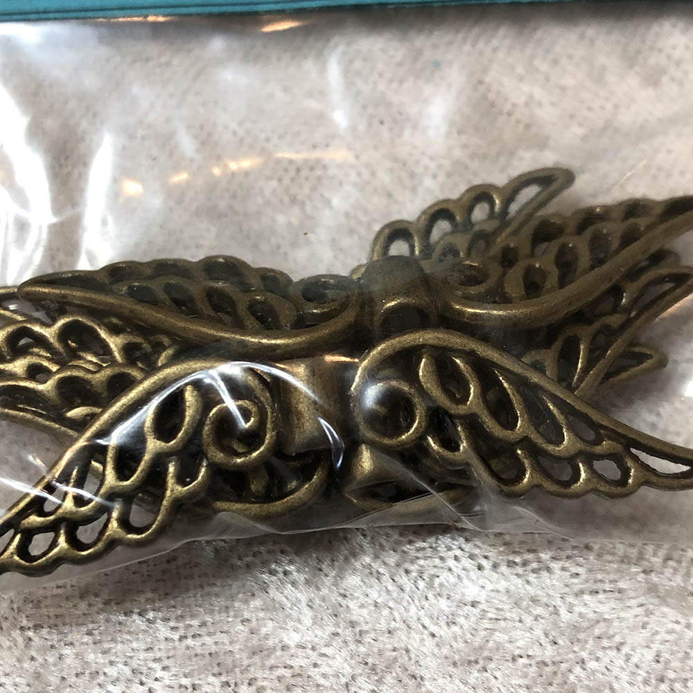 Antique Brass Paired Lace Wing Beads