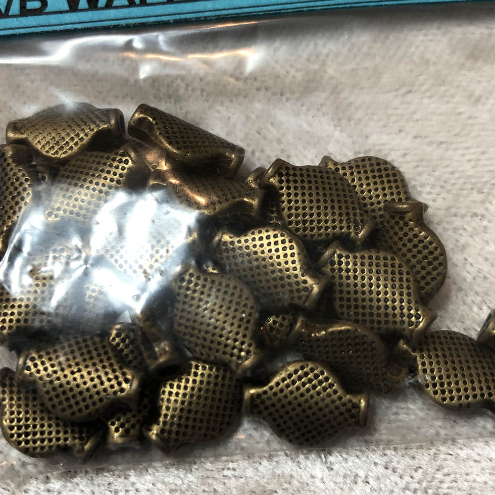 Antique Brass Waffle Beads