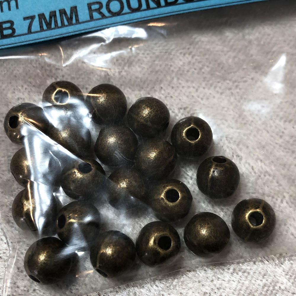 Antique Brass 7mm Round Beads