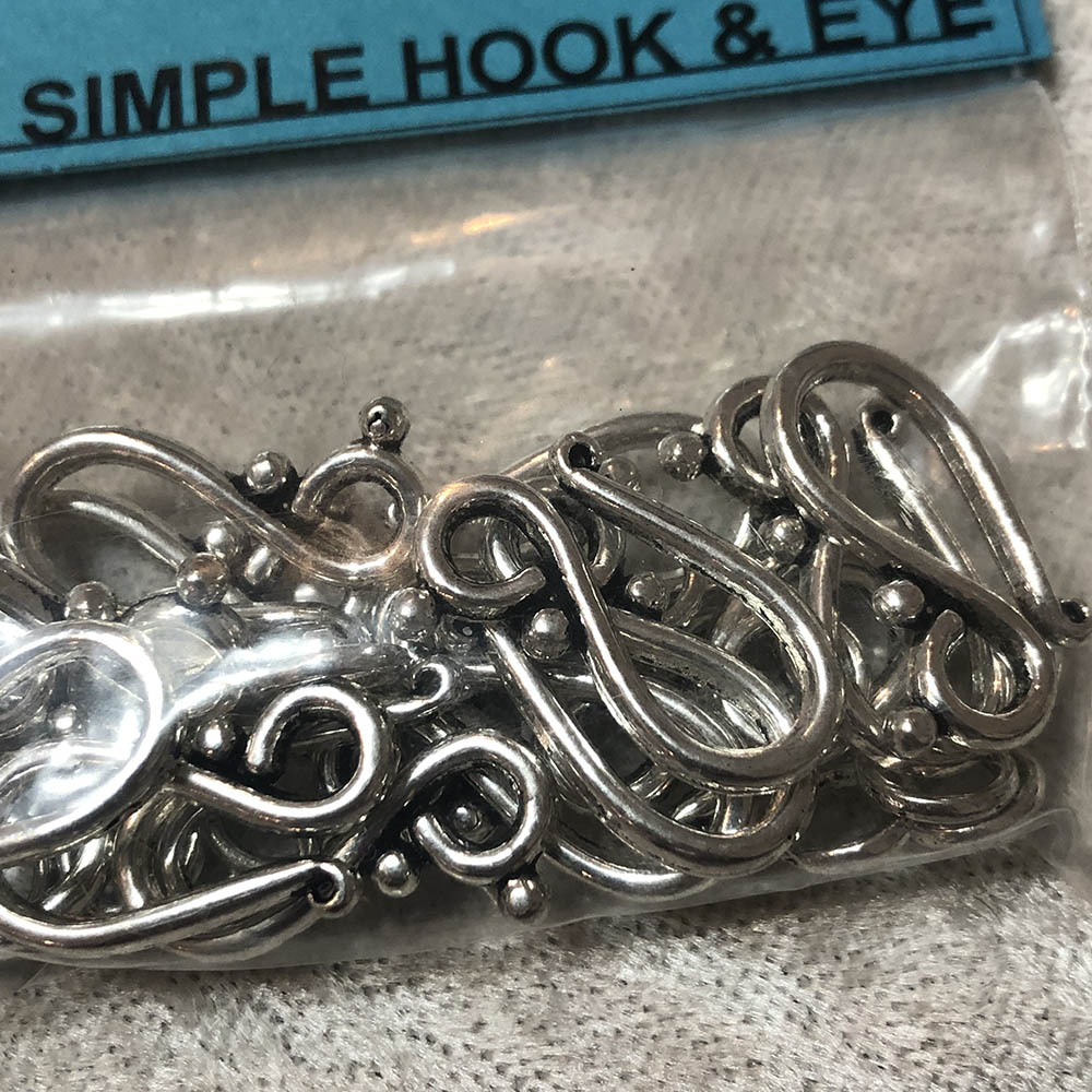 Pewter Hook & Eye Clasps