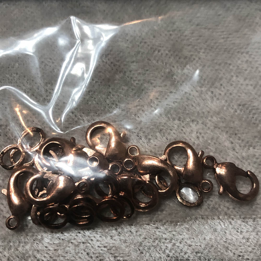 Copper Plated Small Lobster Claw Clasps