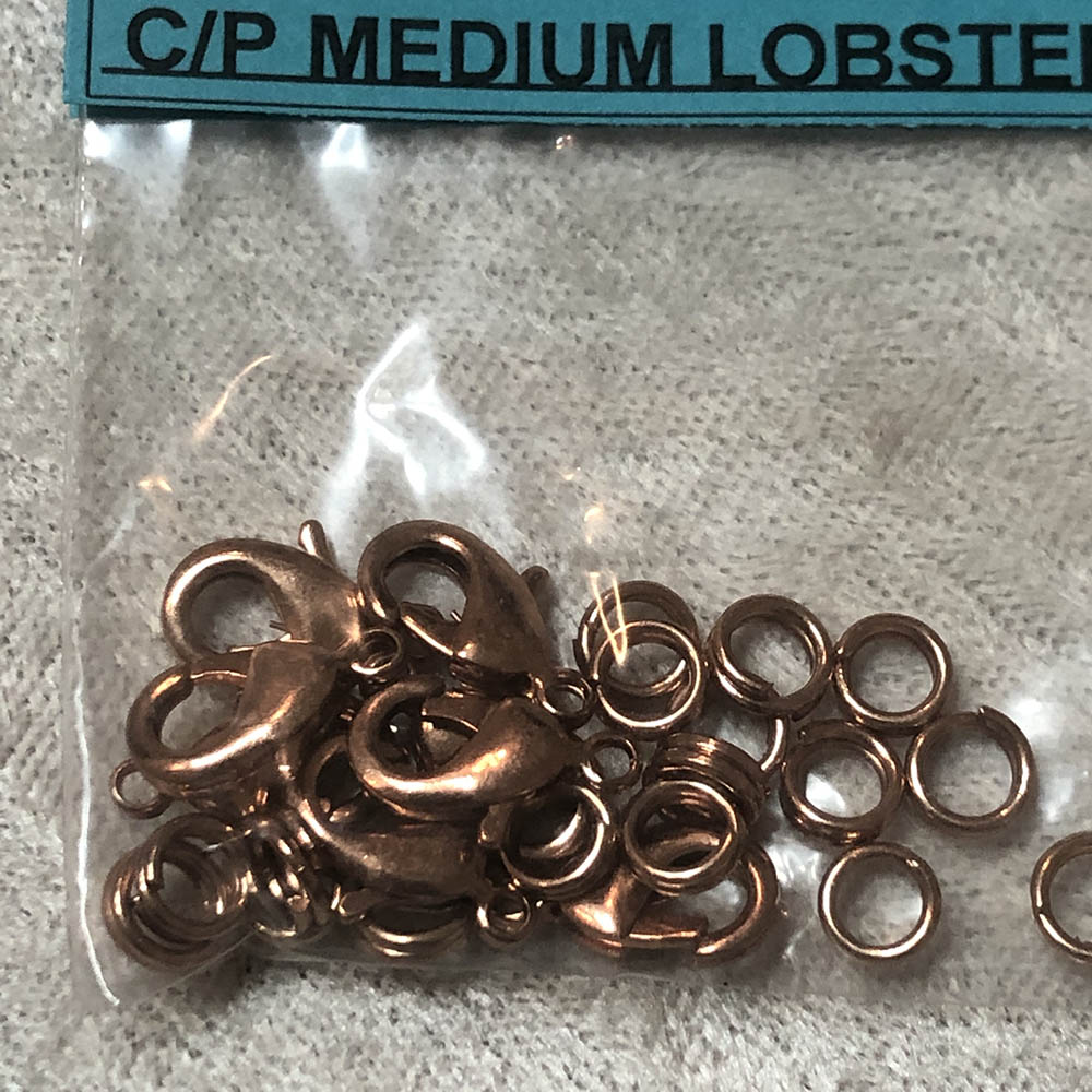 Copper Plated Medium Lobster Clasps