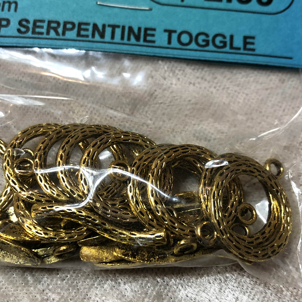 Gold Plated Serpentine Toggles