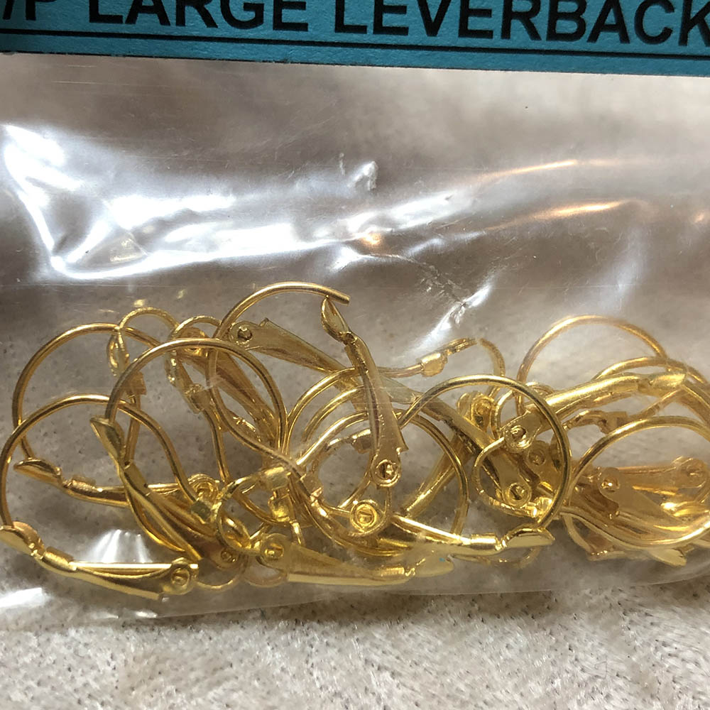 Gold Plated Large Leverback Earring Wires