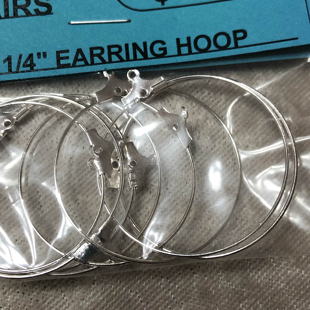 Silver Plated 1 1/4" Earring Hoops