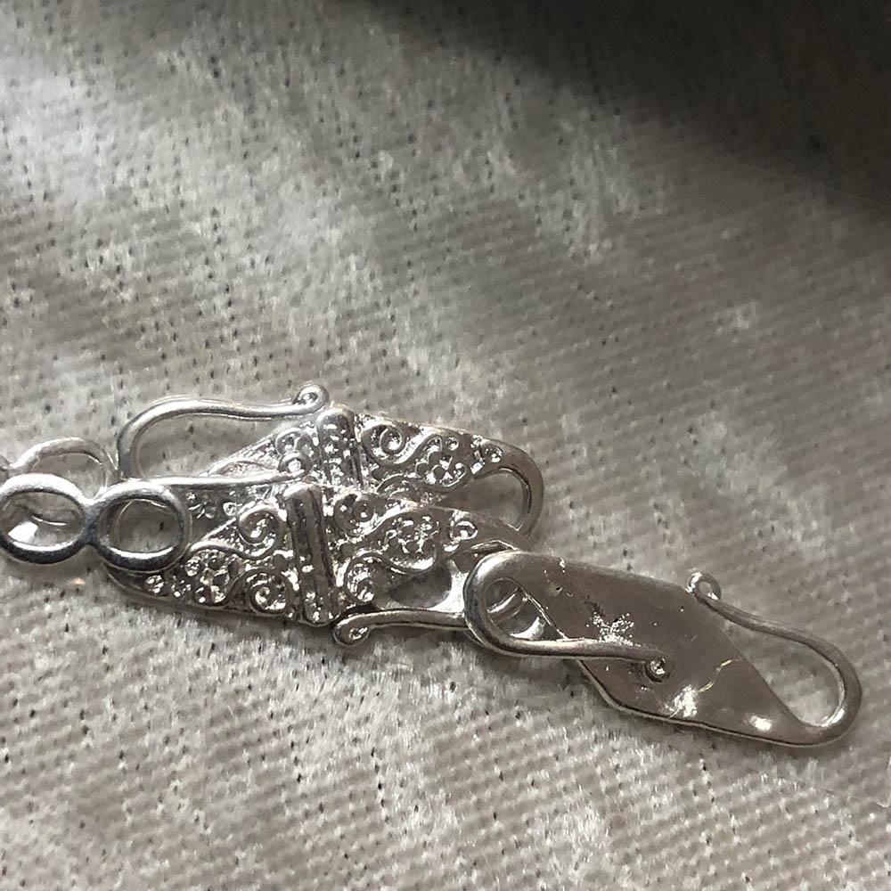 Silver Plated Diamond S-Hook Clasp