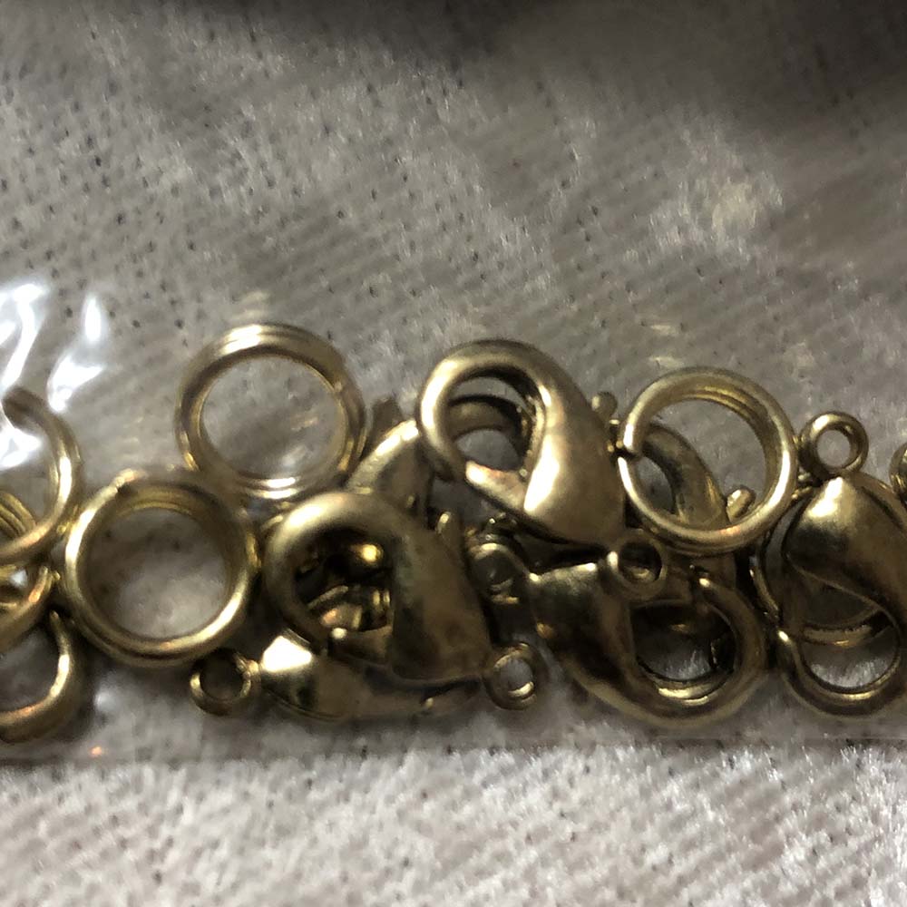 Brass Medium Lobster Claw Clasps