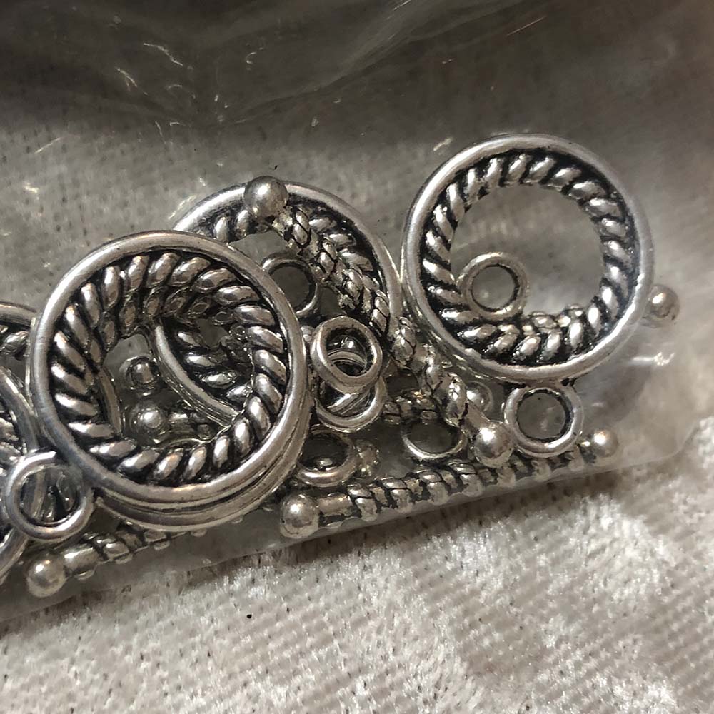 Pewter 14mm Bali Toggle Necklace Clasps