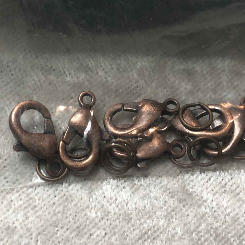 Antique Copper 16mm Lobster Clasps