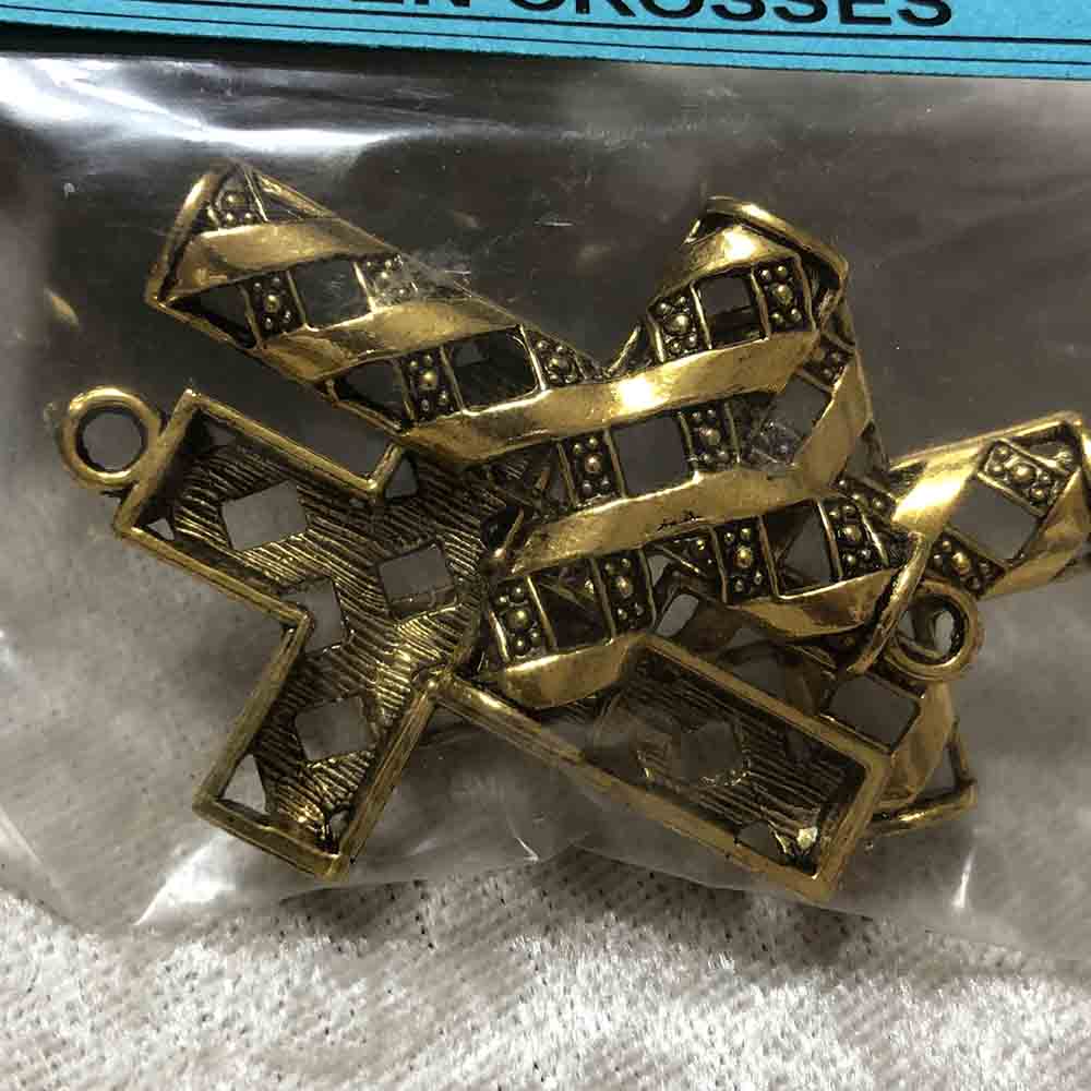 Gold Plated Woven Crosses Pendants