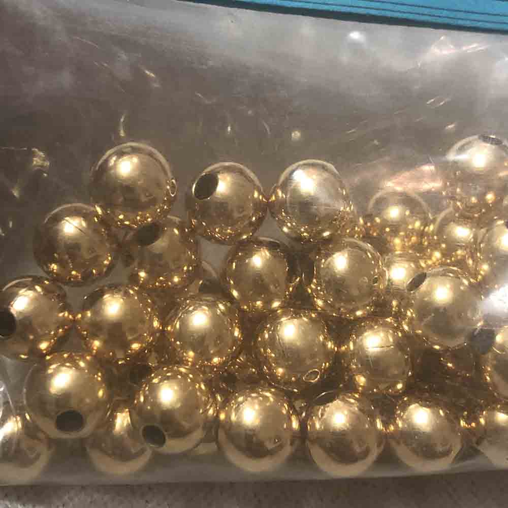 Gold Plated 8mm Round Beads