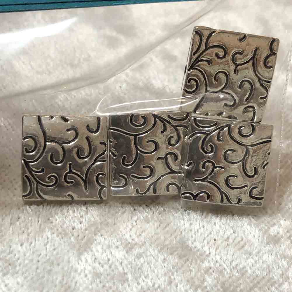 Pewter Large Square Beads