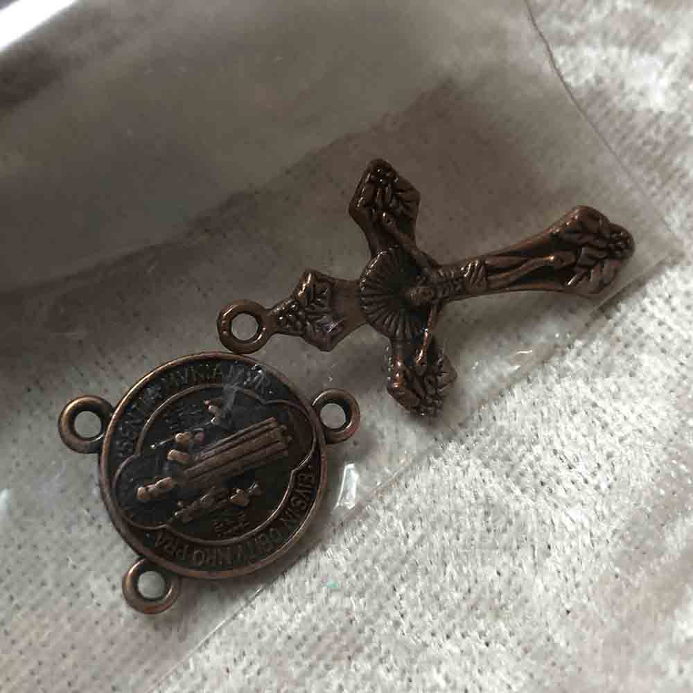 Antique Copper Radiant Rosary Set