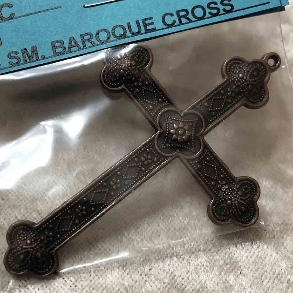 Antique Copper Baroque Cross