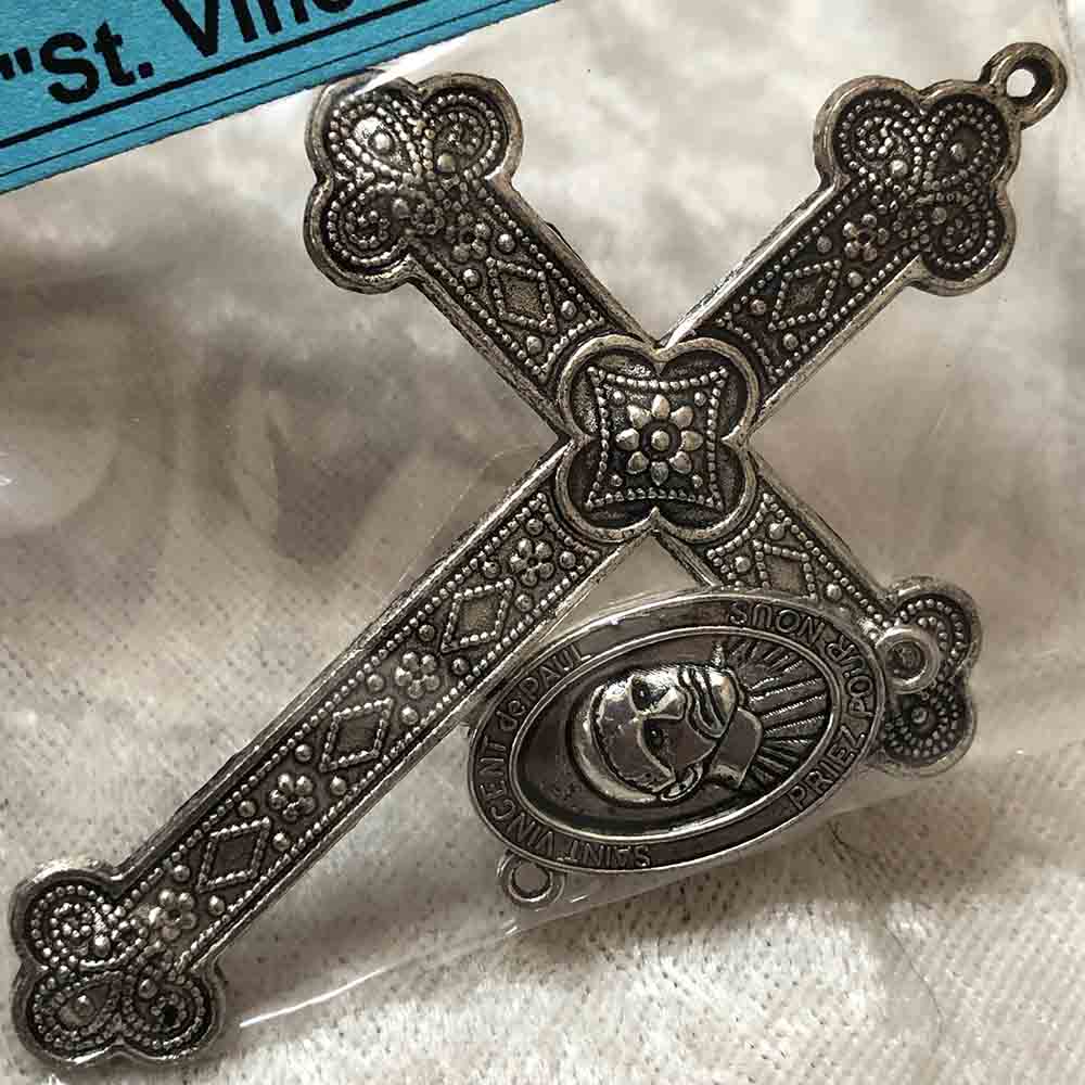 Pewter St. Vincent de Paul Rosary Set