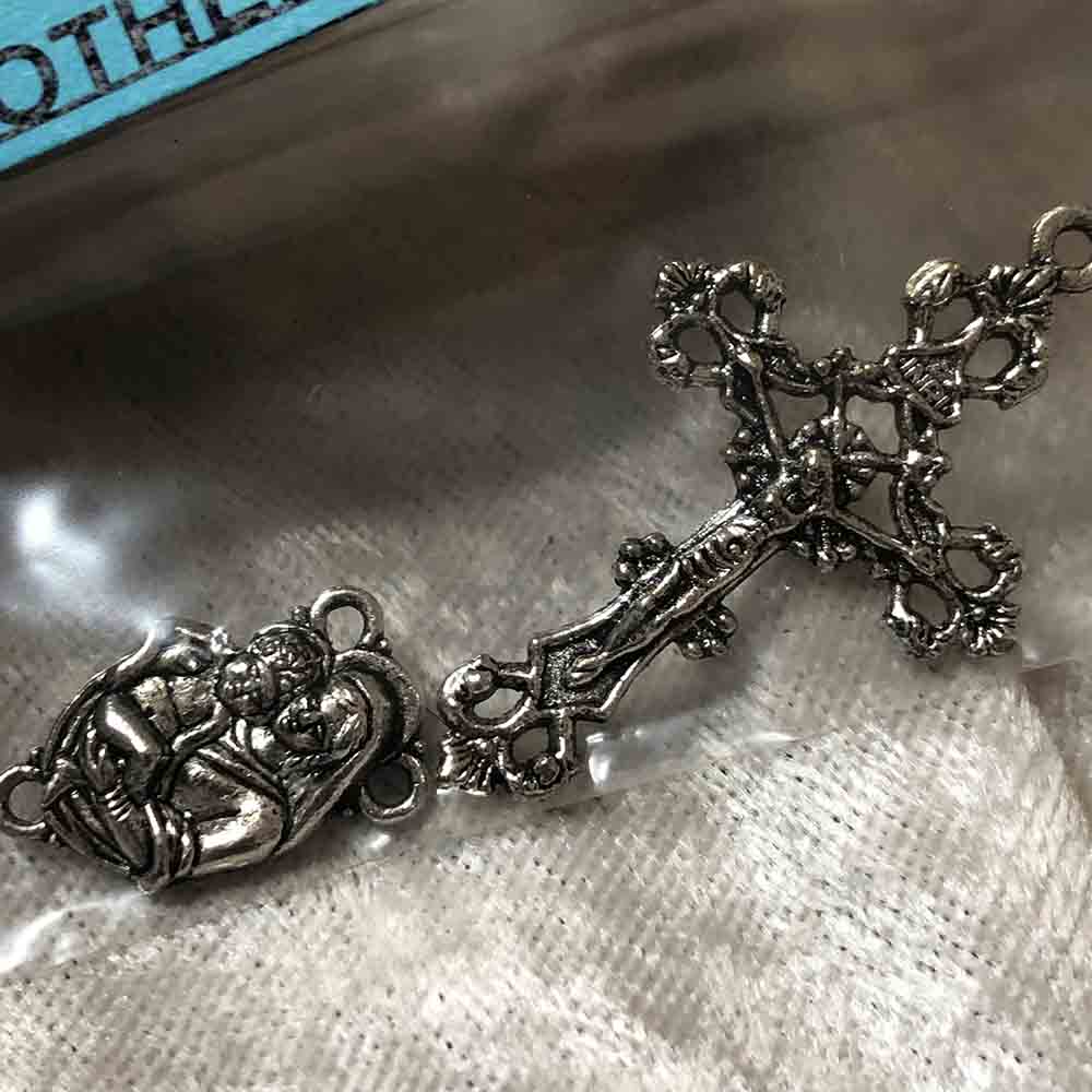 Pewter Mother & Child Rosary Set