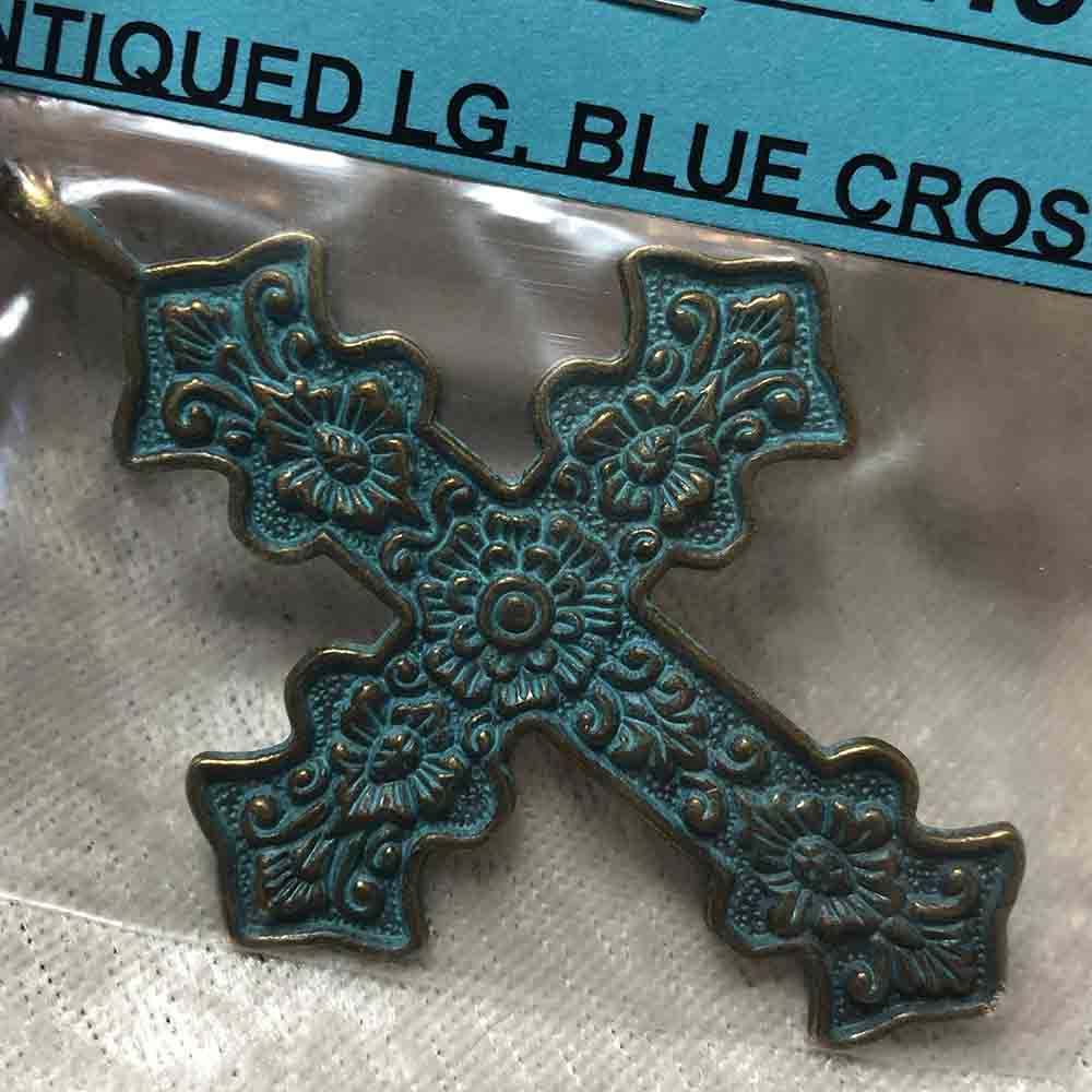 Antique Brass Patina Large Cross