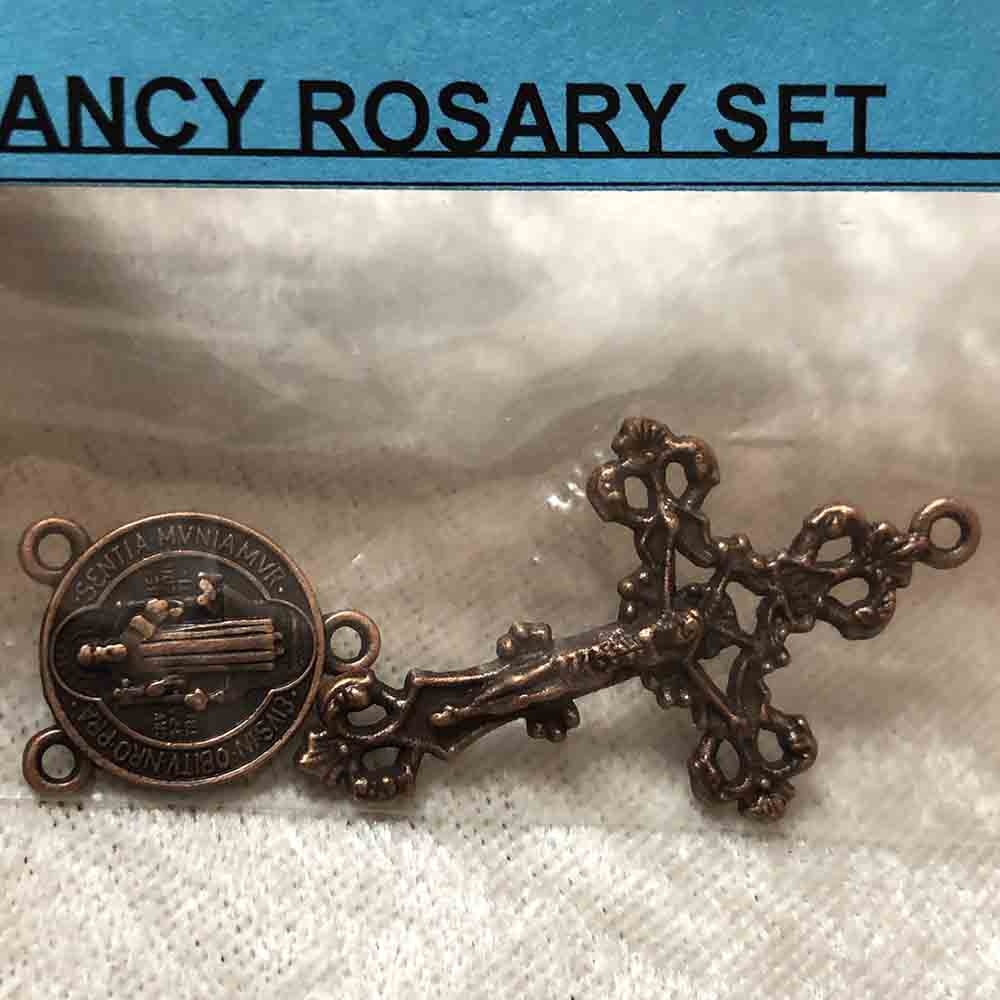 Antique Copper Fancy Rosary Set