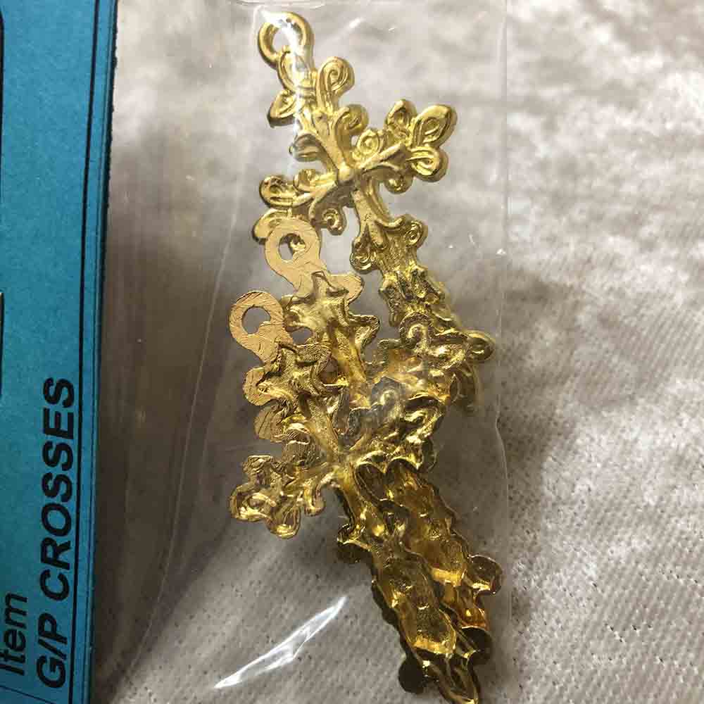 Gold Plated Elaborate Cross Pendants