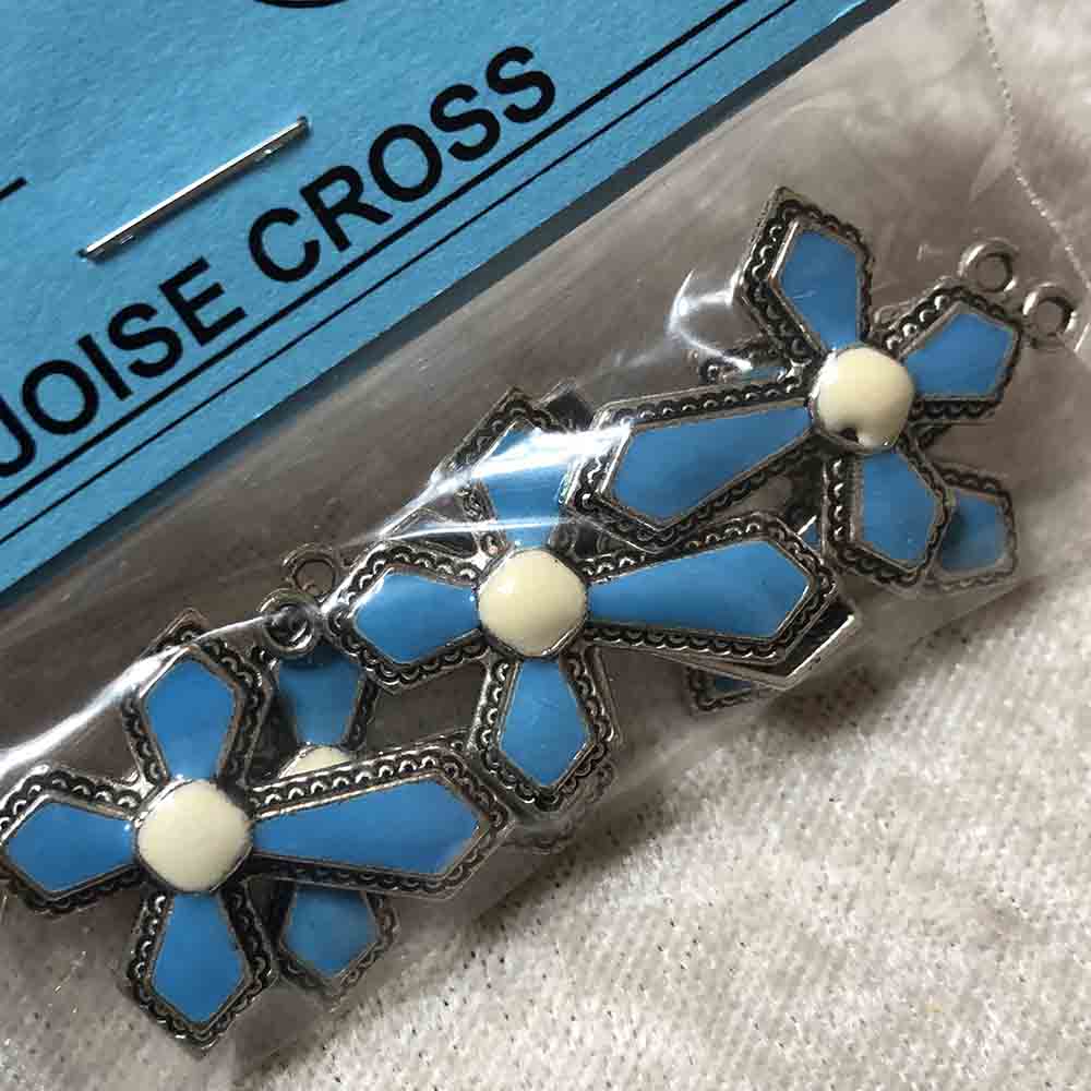 Pewter and Enamel Cross Pendants