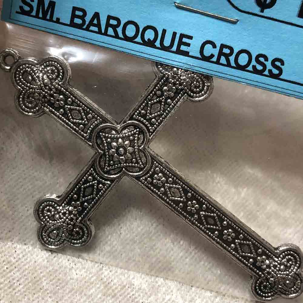 Pewter Large Baroque Cross Pendant