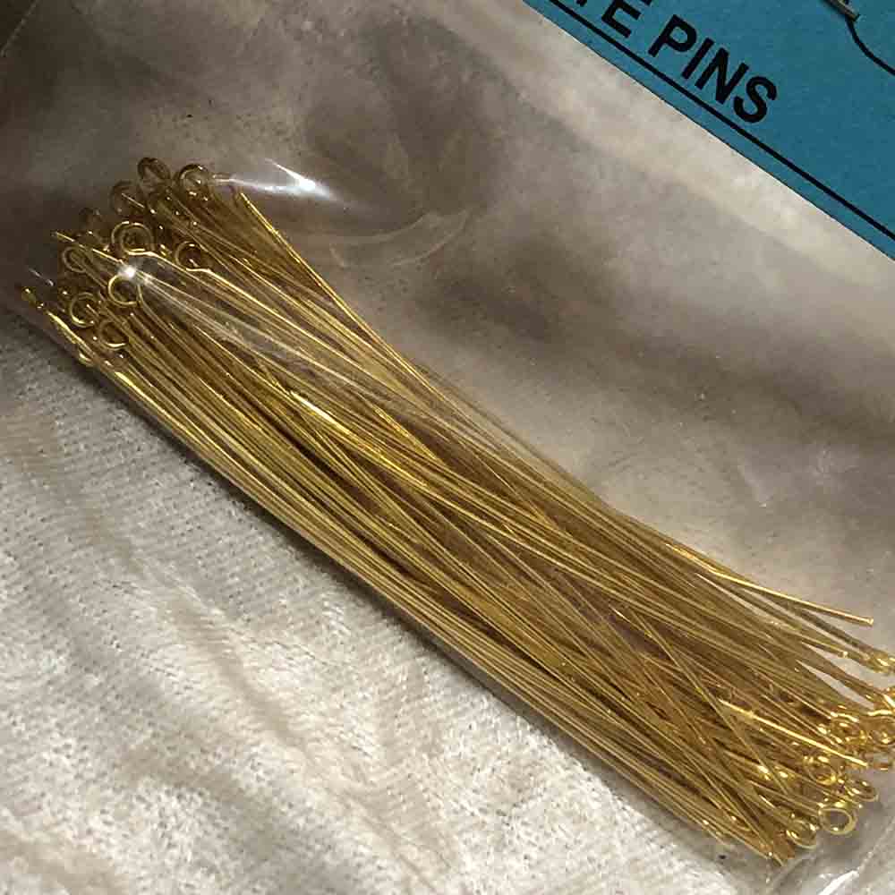 Gold Plated 3" Eye Pins