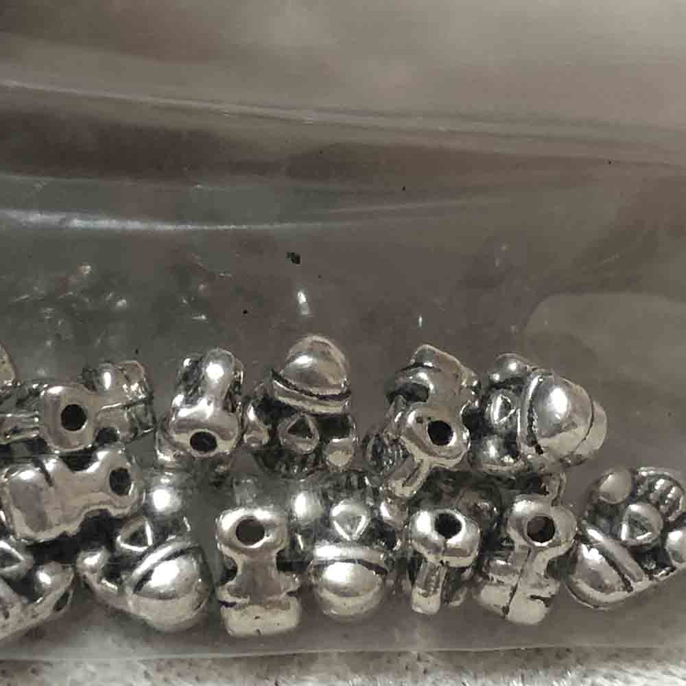 Pewter Small Robot Face Beads