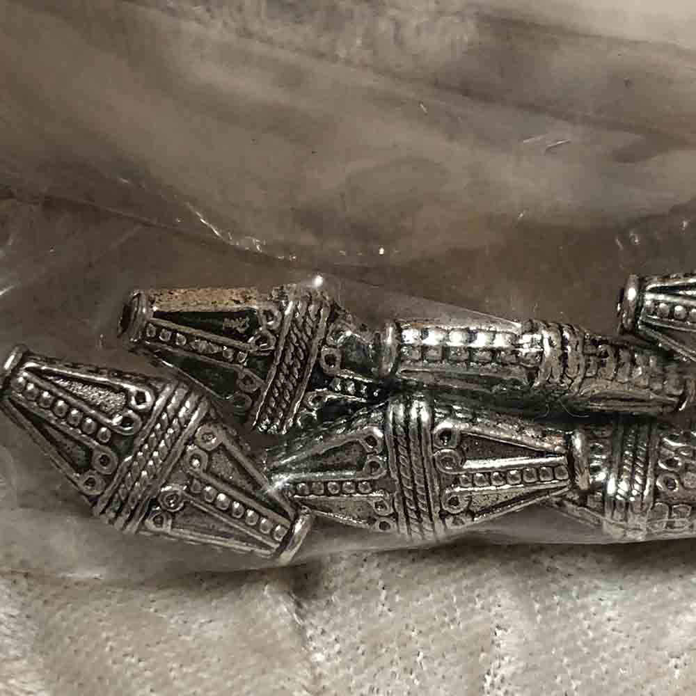 Pewter Double Diamond Beads