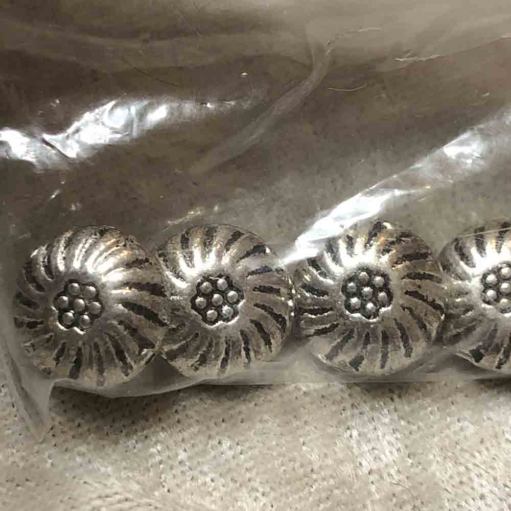 Pewter Swirl Disc Beads