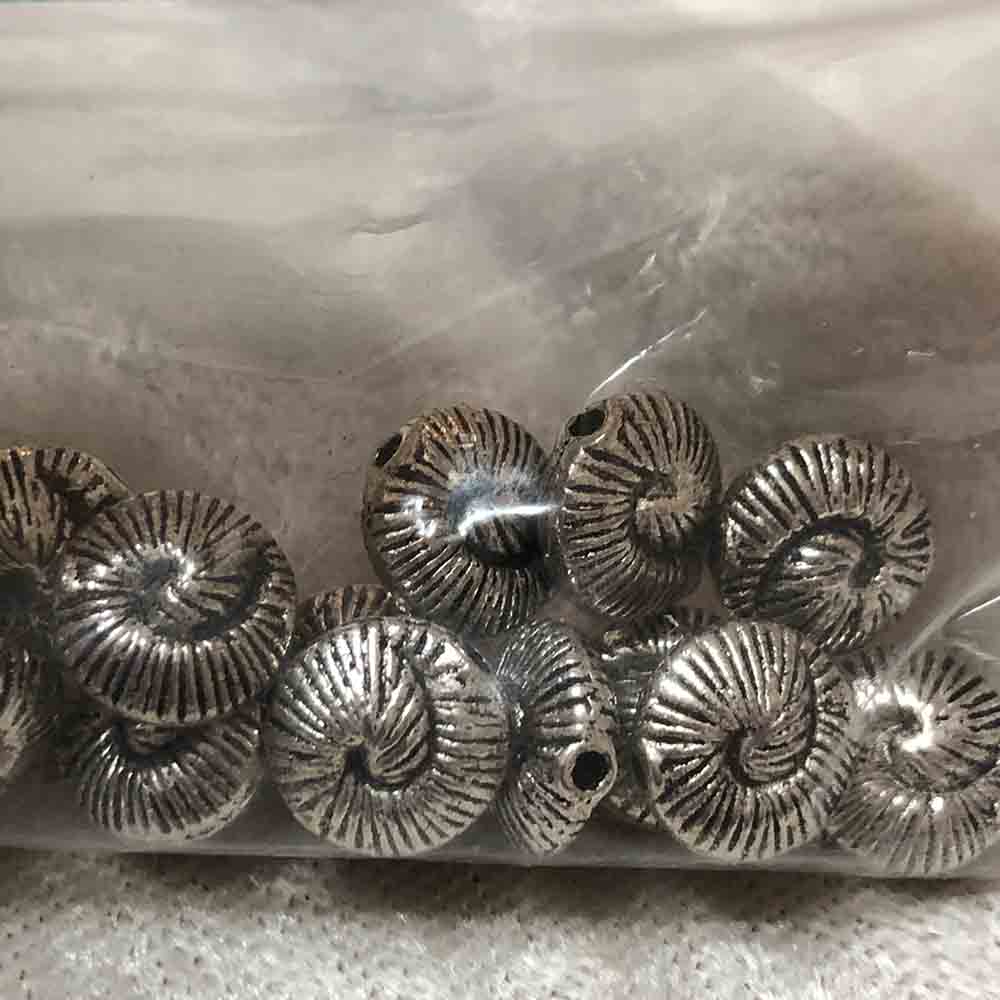 Pewter Small Nautilus Beads