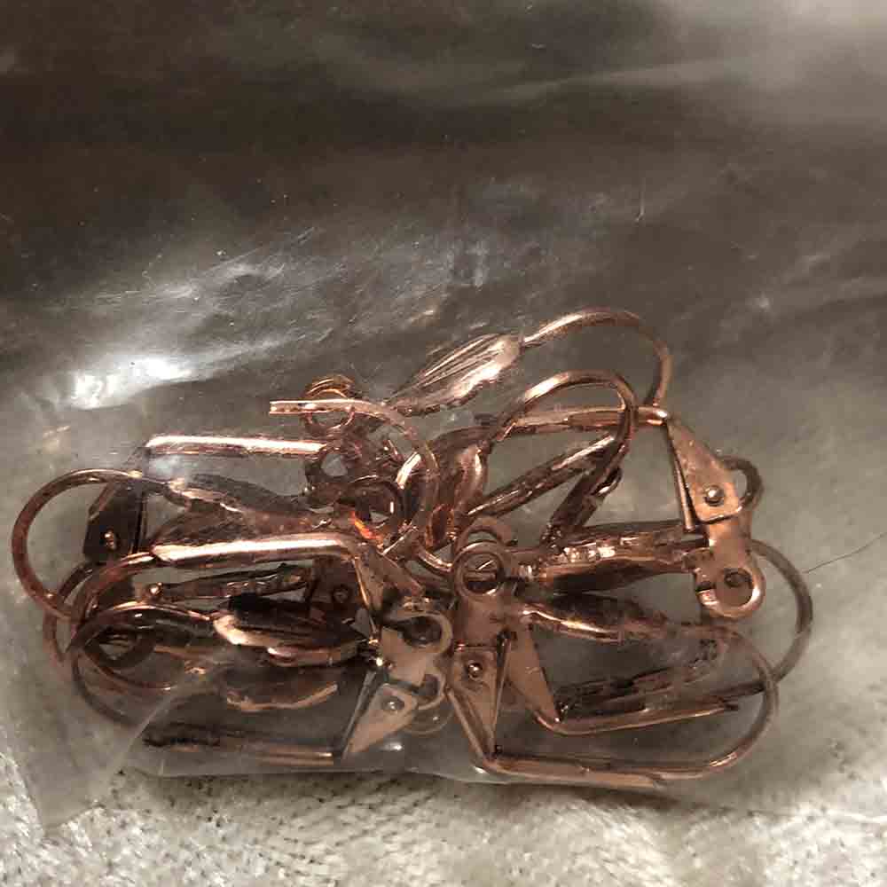 Copper Plated Decorated Leverback Earring Findings